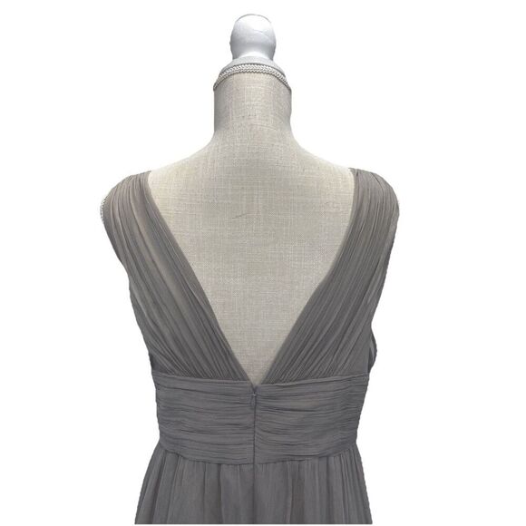 J. Crew  Heidi Dress Silk Chiffon Graphite Gray Pleated Size 8 Cocktail Lined - Picture 6 of 10